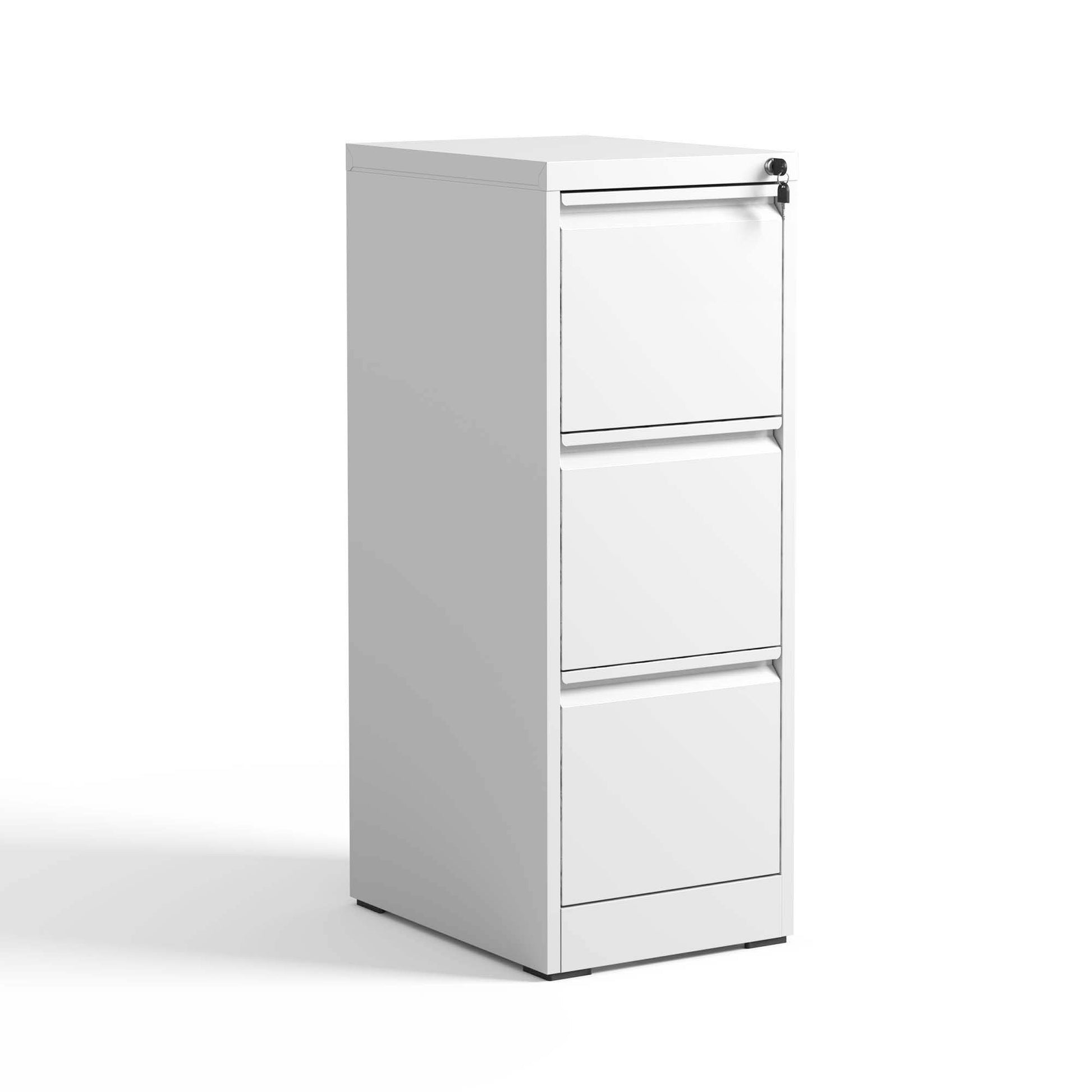 3 Drawer Metal Vertical File Cabinet With Lock Office Home Steel Vertical File Cabinet For A4 Legal Letter Size3 Filing Cabinets 3 4 Drawers White Office Drawers Included Modern Metal Metal