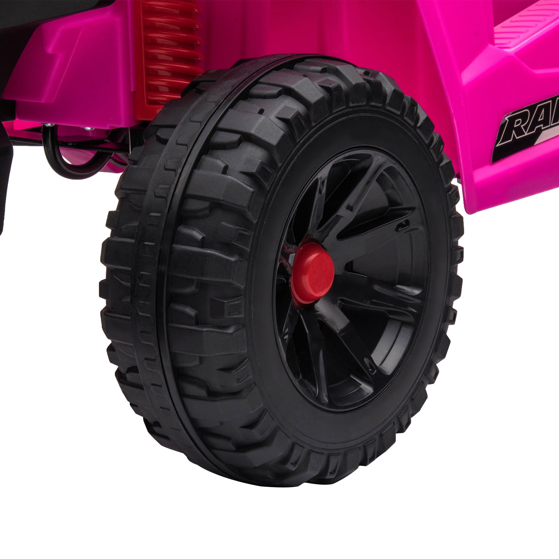 12V Kids Ride On Mini Utv, Electric Car With Front Led Lights And Horn, Single Seat With A Safety Belt, Forward Reverse Function Rose Red Polypropylene