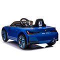 Licensed Bmw I4,12V Kids Ride On Car 2.4G W Parents Remote Control,Electric Car For Kids,Three Speed Adjustable,Power Display, Usb,Mp3 ,Bluetooth,Led Light,Two Point Safety Belt,Story Blue Plastic Indoor & Outdoor Use