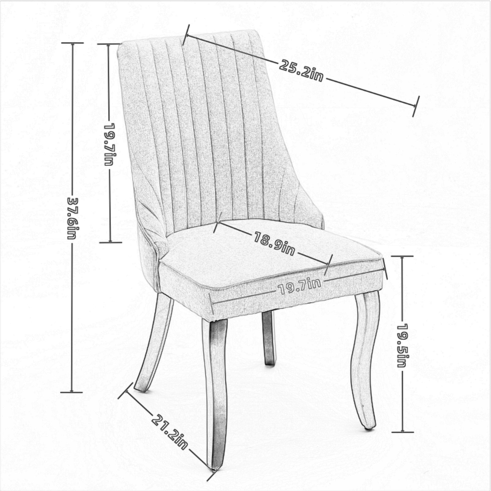 Rayon Cloth Flocking Linen Dining Chairs Channel Kitchen Dinner Chair Comfy Fabric Upholstered Accent Chair For Dining Room With Curved Solid Wood Legs,Set Of 2 Blue , Sw1847Bl Blue Light Brown Dining Room American Design,American Traditional Dining