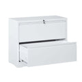 Lateral File Cabinet 2 Drawer, White Filing Cabinet With Lock, Lockable File Cabinet For Home Office, Locking Metal File Cabinet For Legal Letter A4 F4 Size Filing Cabinets 1 2 Drawers White Office