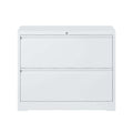 Lateral File Cabinet 2 Drawer, White Filing Cabinet With Lock, Lockable File Cabinet For Home Office, Locking Metal File Cabinet For Legal Letter A4 F4 Size Filing Cabinets 1 2 Drawers White Office