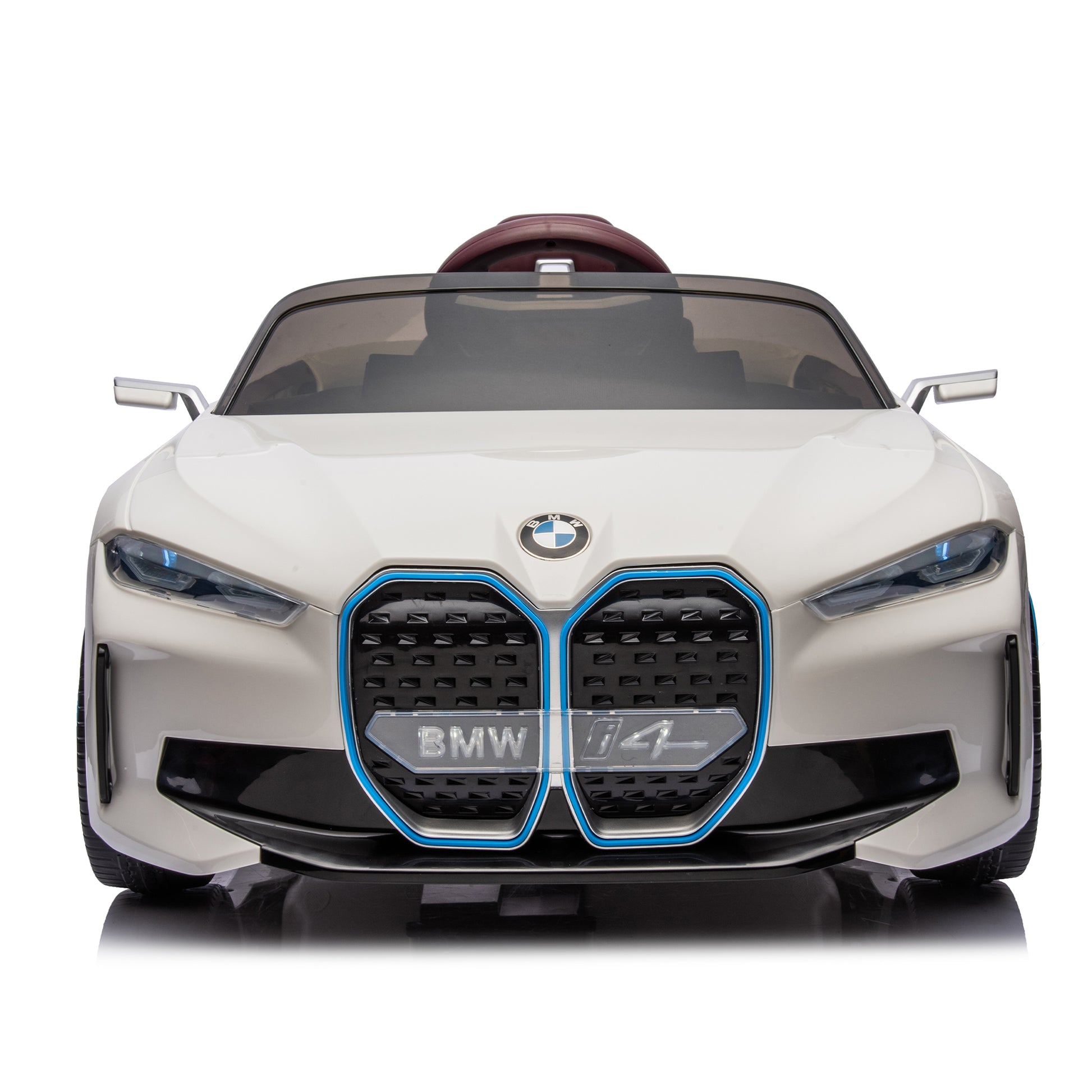 Licensed Bmw I4,12V Kids Ride On Car 2.4G W Parents Remote Control,Electric Car For Kids,Three Speed Adjustable,Power Display, Usb,Mp3 ,Bluetooth,Led Light,Two Point Safety Belt,Story White Plastic Indoor & Outdoor Use