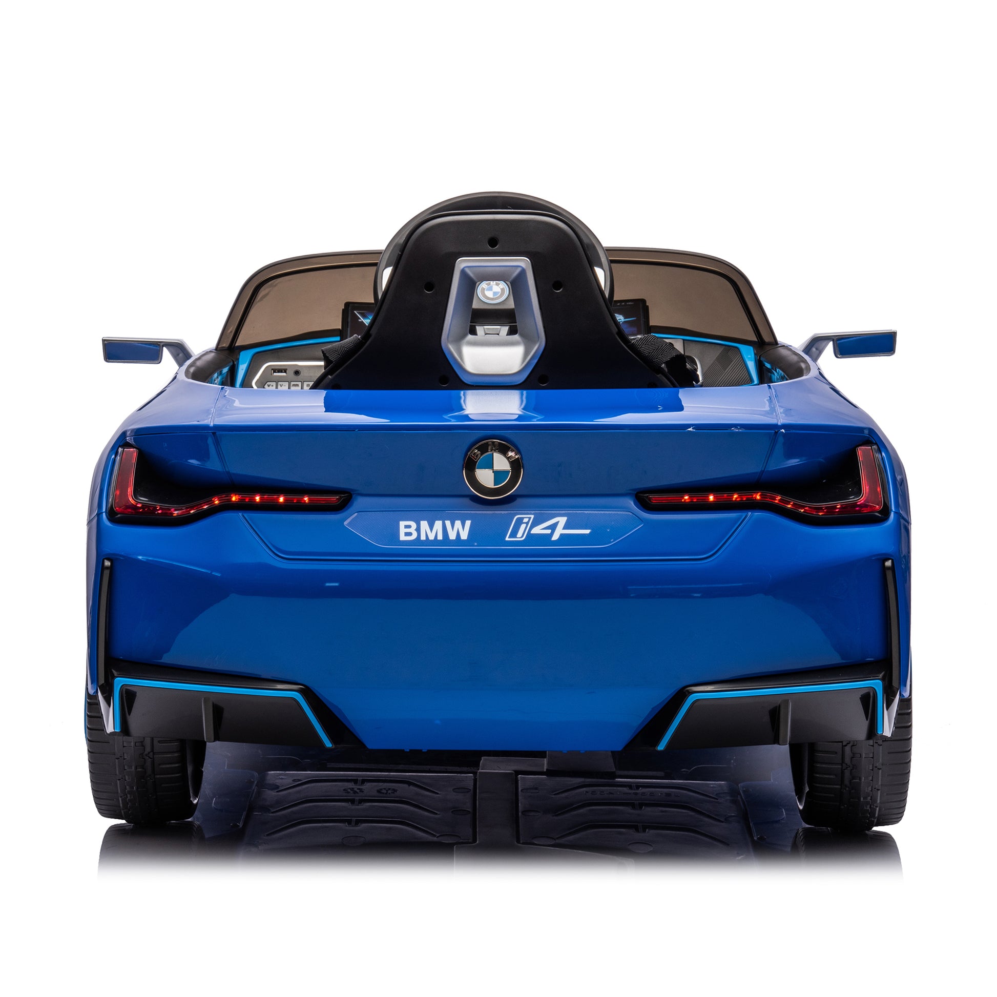 Licensed Bmw I4,12V Kids Ride On Car 2.4G W Parents Remote Control,Electric Car For Kids,Three Speed Adjustable,Power Display, Usb,Mp3 ,Bluetooth,Led Light,Two Point Safety Belt,Story Blue Plastic Indoor & Outdoor Use