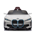 Licensed Bmw I4,12V Kids Ride On Car 2.4G W Parents Remote Control,Electric Car For Kids,Three Speed Adjustable,Power Display, Usb,Mp3 ,Bluetooth,Led Light,Two Point Safety Belt,Story White Plastic Indoor & Outdoor Use