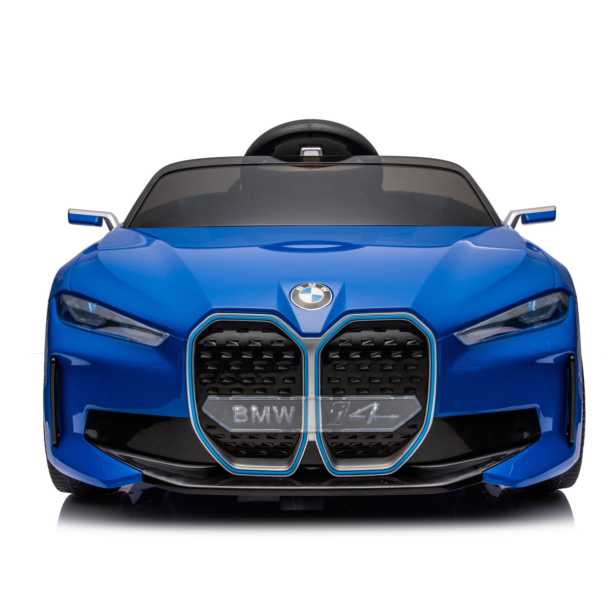 Licensed Bmw I4,12V Kids Ride On Car 2.4G W Parents Remote Control,Electric Car For Kids,Three Speed Adjustable,Power Display, Usb,Mp3 ,Bluetooth,Led Light,Two Point Safety Belt,Story Blue Plastic Indoor & Outdoor Use