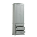 Tall Storage Cabinet With Three Drawers For Bathroom Office, Grey Grey Mdf