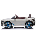 Licensed Bmw I4,12V Kids Ride On Car 2.4G W Parents Remote Control,Electric Car For Kids,Three Speed Adjustable,Power Display, Usb,Mp3 ,Bluetooth,Led Light,Two Point Safety Belt,Story White Plastic Indoor & Outdoor Use