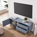 Drawer Tv Cabinet With Door, Storage Cabinet, Drawer Cabinet, Multi Functional Tv Cabinet Modern Tv Cabinet Wooden Storage Cabinet Leather Handle Drawer Cabinet Home Storage Cabinet Blue Solid Wood Mdf