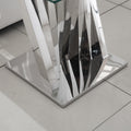 Tempered Glass Top End Table With Silver Mirror Finish Stainless Steel Base Silver Tempered Glass