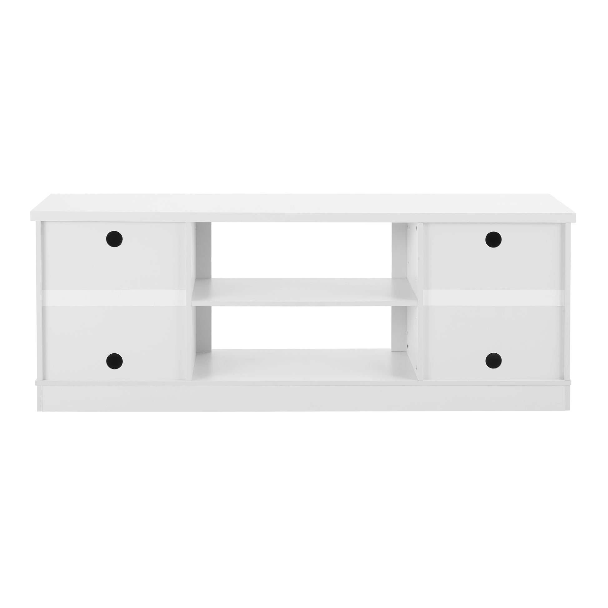 Modern Farmhouse Tv Media Stand, Large Barn Inspired Home Entertainment Console, For Tv Up To 70'', With Open Shelves And Closed Cabinets, White, 64.8"W*15.67"D*24.29"H White 60 69 Inches 70 Inches Mdf