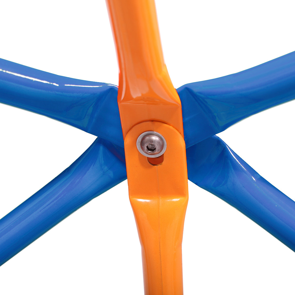 Outdoor Dome Climber, Monkey Bars Climbing Tower, Jungle Gym Playground For Kids Aged 3 10, Blue & Yellow Blue Metal