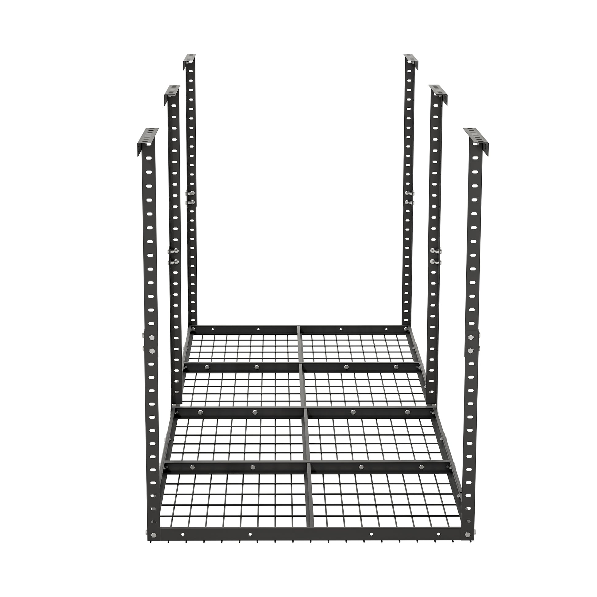 3X8Ft Overhead Garage Storage Rack,Adjustable Garage Storage Organization Systerm,Heavy Duty Metal Garage Ceiling Storage Racks,660Lbs Weight Capacity,Black Black Metal