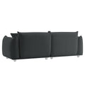 3 1 Oversized Loveseat Sofa For Living Room, Sherpa Sofa With Metal Legs, 3 Seater Sofa, Solid Wood Frame Couch With 2 Pillows, For Apartment Office Living Room Dark Grey Black Foam Fabric 4 Seat