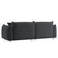 Oversized Loveseat Sofa For Living Room, Sherpa Sofa With Metal Legs, 3 Seater Sofa, Solid Wood Frame Couch With 2 Pillows, For Apartment Office Living Room Black Black Foam Fabric 3 Seat