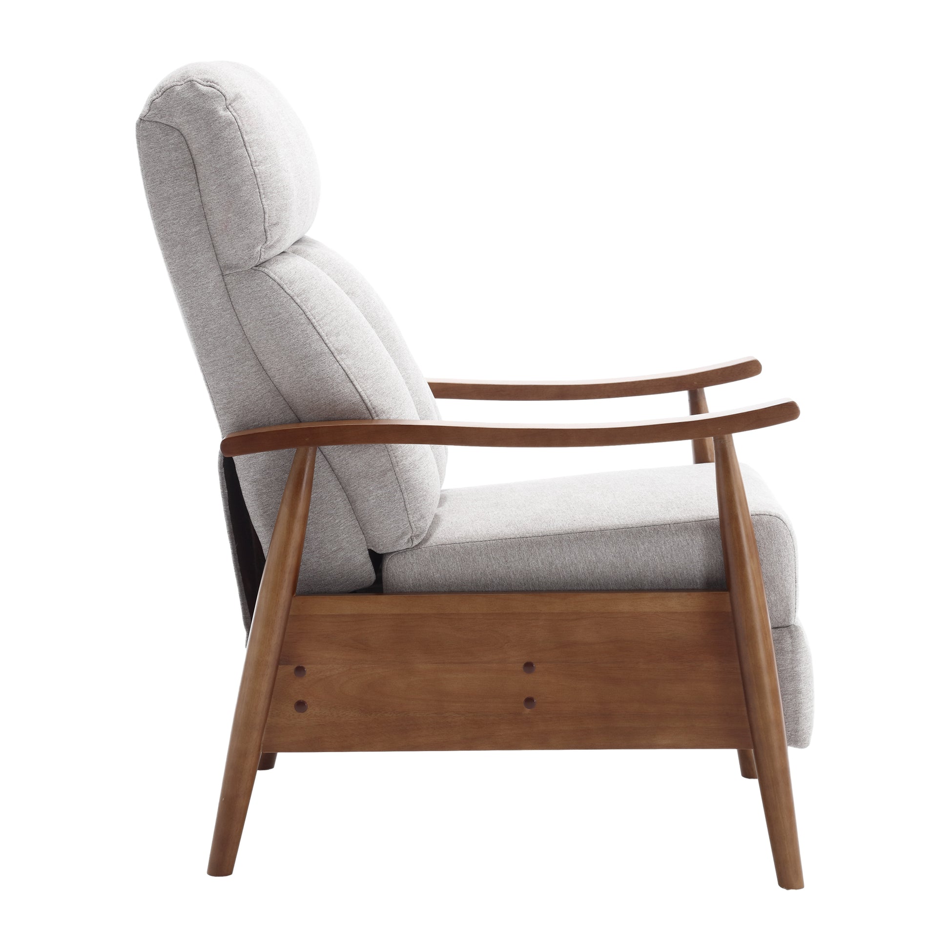 Coolmore Wood Frame Armchair, Modern Accent Chair Lounge Chair For Living Room Light Gray Linen