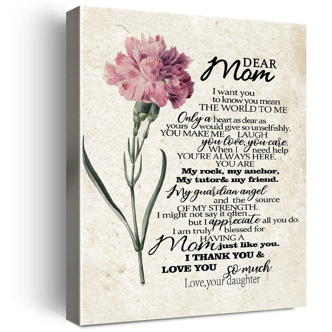 Framed Canvas Wall Art Decor Painting For Mother'S Day, Poem For Mother Painting For Chrismas Gift, Decoration For Home Office Living Room, Bedroom Decor Ready To Hang Rectangle Framed Multicolor Mother'S Day Oversized 41In Canvas Cultures And Diasporas