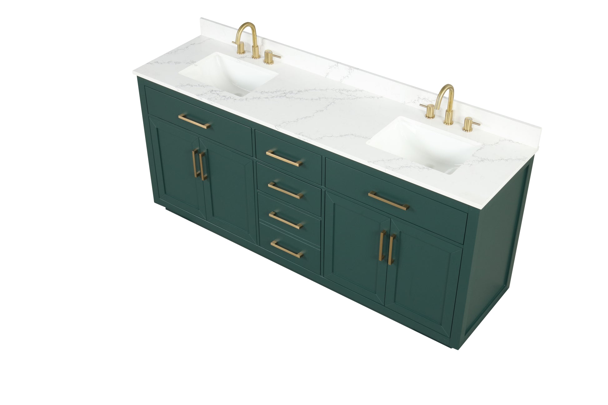 80" Bathroom Vanity With Double Sink, Freestanding Modern Bathroom Vanity With Soft Close Cabinet And 3 Drawers, Solid Wood Bathroom Storage Cabinet With Quartz Countertop, Green Green Bathroom Modern Solid Wood