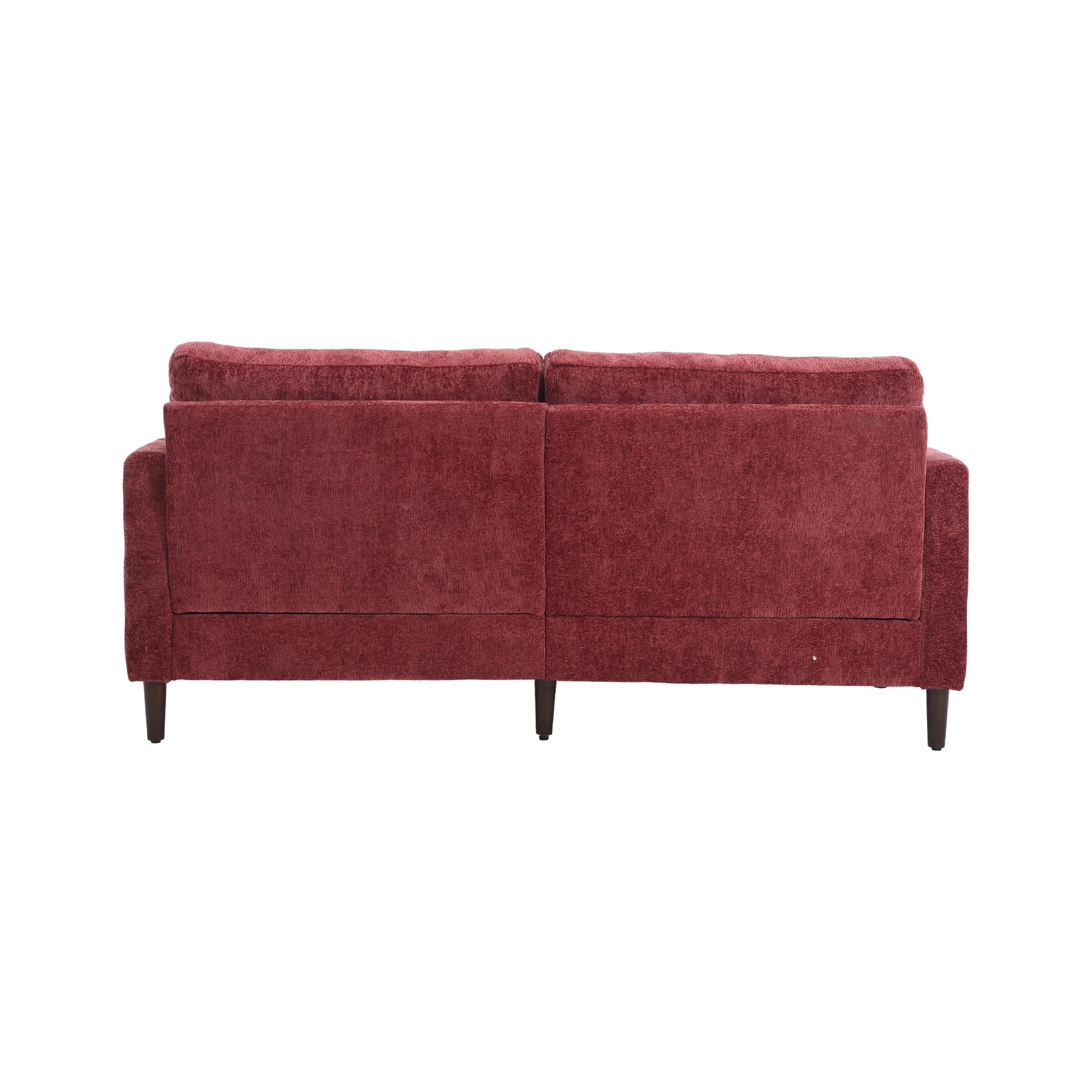 Coolmore Mid Century Modern Chenille Fabric Loveseat Sofa, 2 Seat Upholstered Loveseat Sofa Modern Couch For Living Room,Brown Wood Feet Sofa For Bedroom, Reading Wine Red Chenille Wine Red Chenille 2 Seat