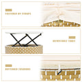 Patio Furniture Round Outdoor Sectional Sofa Set Rattan Daybed Two Tone Weave Sunbed With Retractable Canopy, Separate Seating And Removable Cushion, Beige Yes Sectional Beige Weather Resistant Frame Water Resistant Cushion Garden & Outdoor Luxury