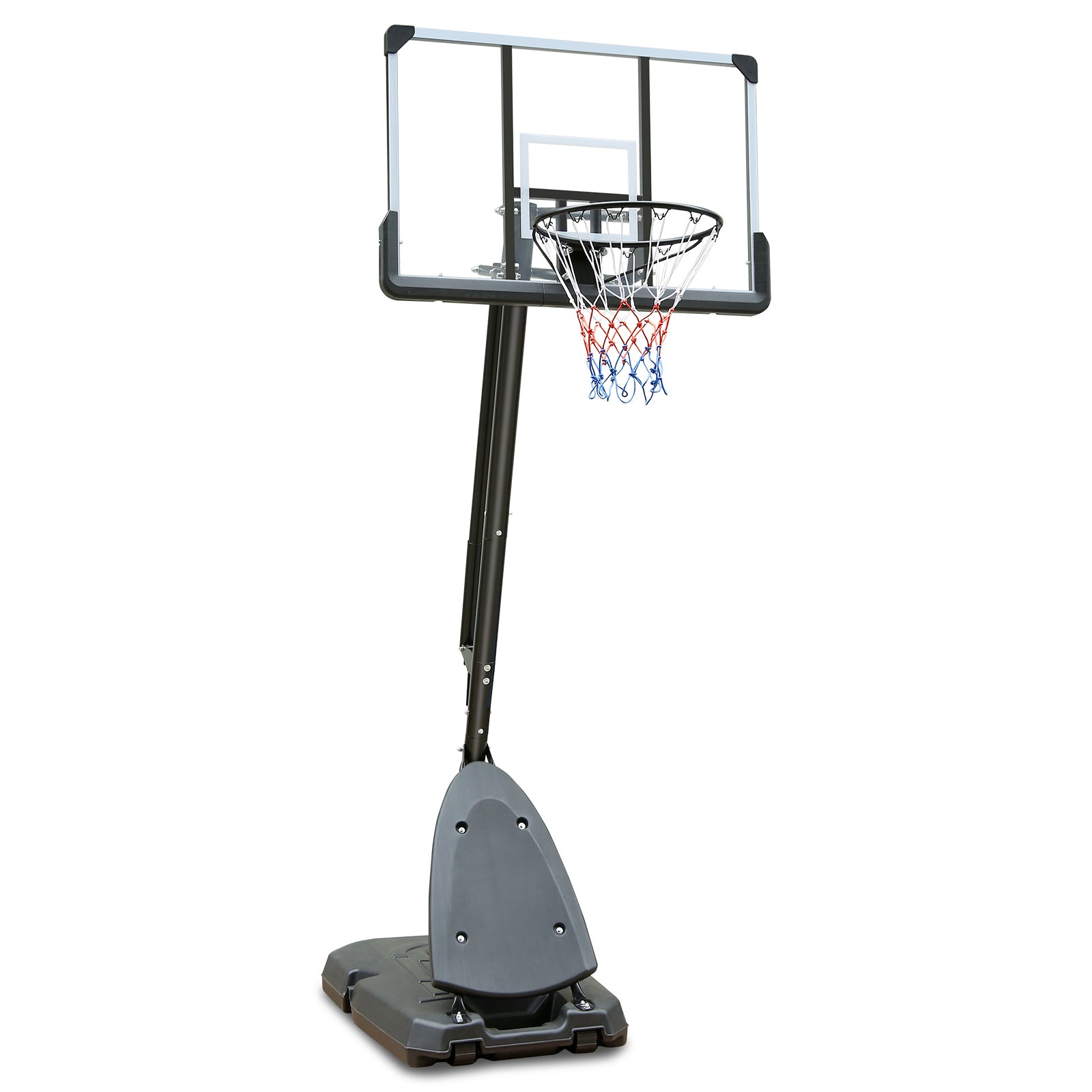 Use For Outdoor Height Adjustable 7.5 To 10Ft Basketball Hoop 44 Inch Backboard Portable Basketball Goal System With Stable Base And Wheels Balls Sports Transparent Garden & Outdoor Sporty Iron