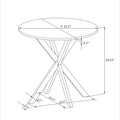 31.5'' Modern Cross Leg Round Dining Table, White Marble Top Occasional Table, Two Piece Removable Top, Matte Finish Iron Legs White Mdf Metal