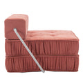 Folding Sofa Bed, Futon Sleeper Chair, Convertible Chair Floor Couch & Sleeping Mattress For Living Room, Guest Room, Home Office, Apartment, Small Space, Bed, Removable Back Cushion, Orange, 1 Seat Orange Chenille Primary Living Space Pillow Back Soft