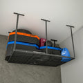 4X6Ft Overhead Garage Storage Rack,Adjustable Garage Storage Organization Systerm,Heavy Duty Metal Garage Ceiling Storage Racks,560Lbs Weight Capacity,Black Black Metal