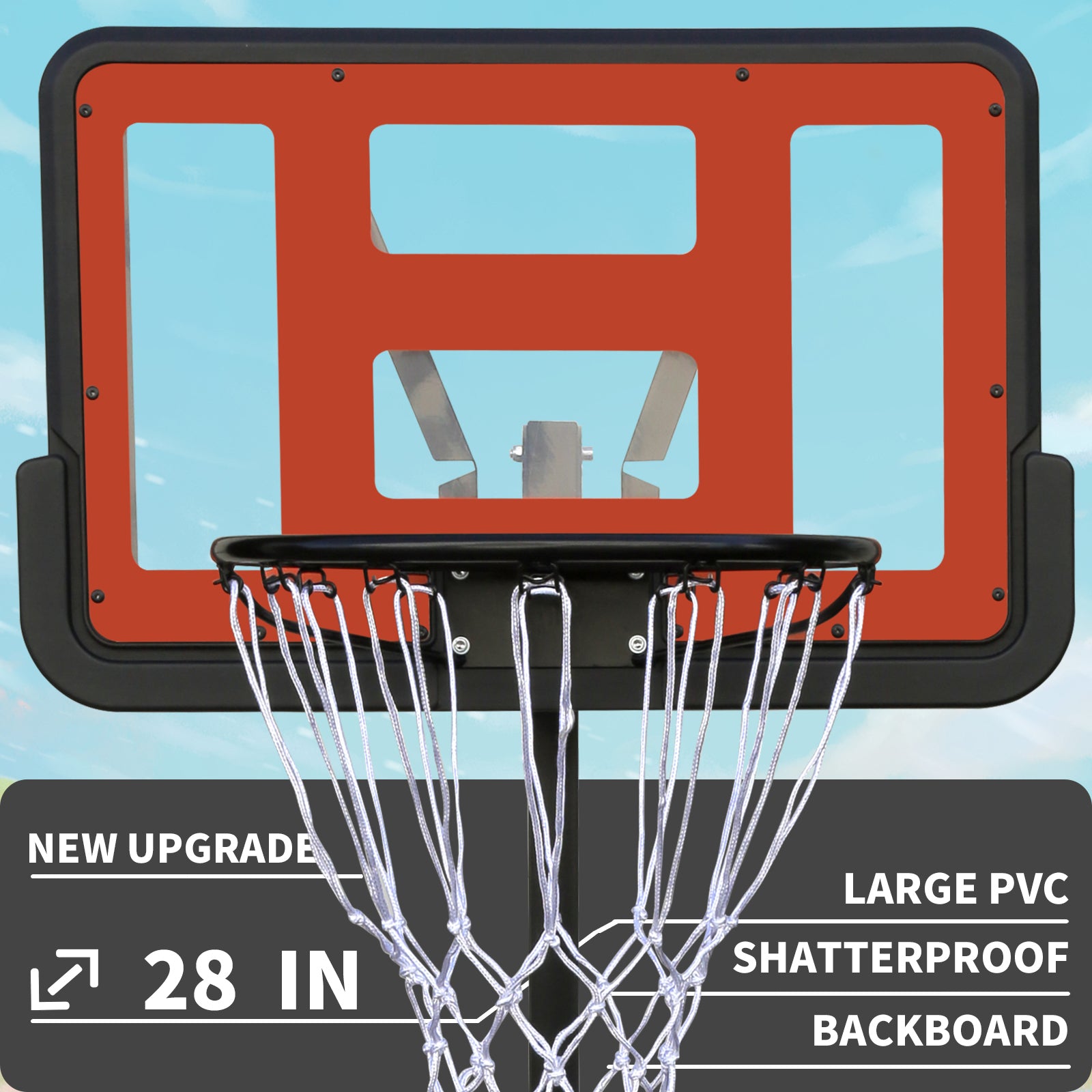 Use For Outdoor Height Adjustable 4.8 To 7.7Ft Basketball Hoop 44 Inch Backboard Portable Basketball Goal System With Stable Base And Wheels Balls Sports Transparent Garden & Outdoor Sporty Iron