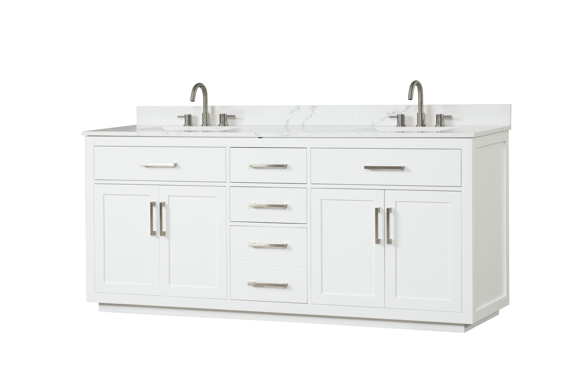 80" Bathroom Vanity With Double Sink, Freestanding Modern Bathroom Vanity With Soft Close Cabinet And 3 Drawers, Solid Wood Bathroom Storage Cabinet With Quartz Countertop, White White Bathroom Modern Solid Wood