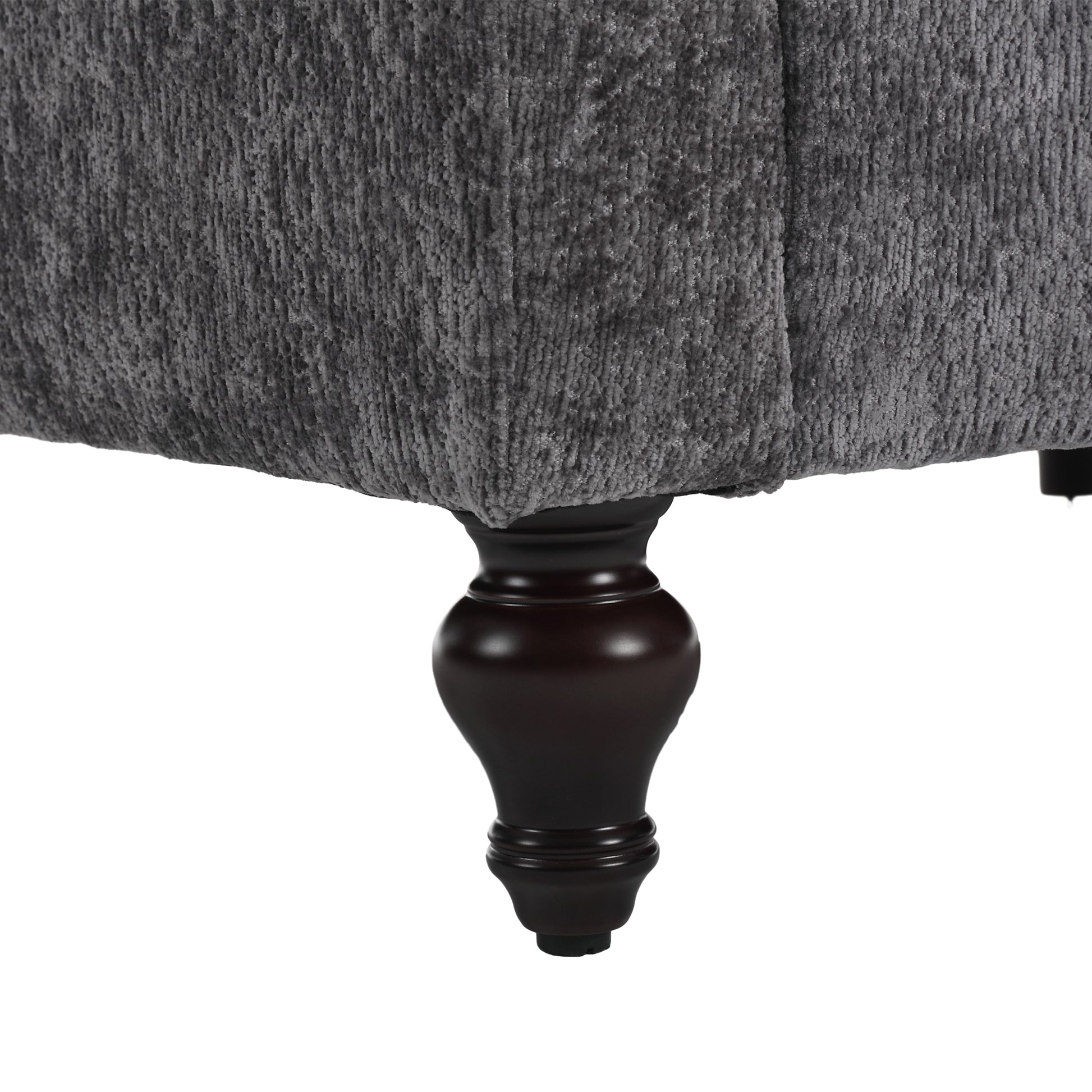 Coolmore Mid Century Modern Chenille Fabric Loveseat Sofa, 2 Seat Upholstered Loveseat Sofa Modern Couch For Living Room,Brown Wood Feet Sofa For Bedroom, Reading Gray Chenille Gray Chenille 2 Seat