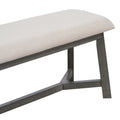 6 Piece Retro Farmhouse Style Dining Set, Rectangular Table And 4 Upholstered Chairs With Rattan And Bench For Dining Room And Kitchen Gray Gray Solid Wood Mdf