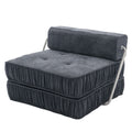 Folding Sofa Bed, Futon Sleeper Chair, Convertible Chair Floor Couch & Sleeping Mattress For Living Room, Guest Room, Home Office, Apartment, Small Space, Bed, Removable Back Cushion, Grey, 1 Seat Grey Chenille Primary Living Space Pillow Back Soft