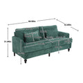 Coolmore Mid Century Modern Chenille Fabric Loveseat Sofa, 2 Seat Upholstered Loveseat Sofa Modern Couch For Living Room,Brown Wood Feet Sofa For Bedroom, Reading Emerald Chenille Emerald Chenille 2 Seat