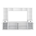 Minimalist Entertainment Wall Unit Set With Bridge For Tvs Up To 75'', Large Storage Space Tv Stand With Adjustable Shelves, Modernist Large Media Console For Living Room, White White Primary Living Space 70 79 Inches 70 79 Inches 75 Inches Particle