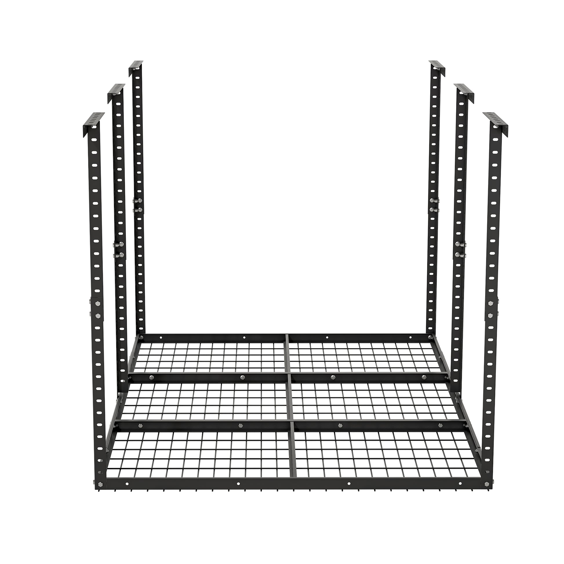 4X6Ft Overhead Garage Storage Rack,Adjustable Garage Storage Organization Systerm,Heavy Duty Metal Garage Ceiling Storage Racks,560Lbs Weight Capacity,Black Black Metal
