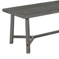 6 Piece Retro Farmhouse Style Dining Set, Rectangular Table And 4 Upholstered Chairs With Rattan And Bench For Dining Room And Kitchen Gray Gray Solid Wood Mdf