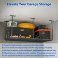 4X8Ft Overhead Garage Storage Rack,Adjustable Garage Storage Organization Systerm,Heavy Duty Metal Garage Ceiling Storage Racks,660Lbs Weight Capacity,Black Black Iron