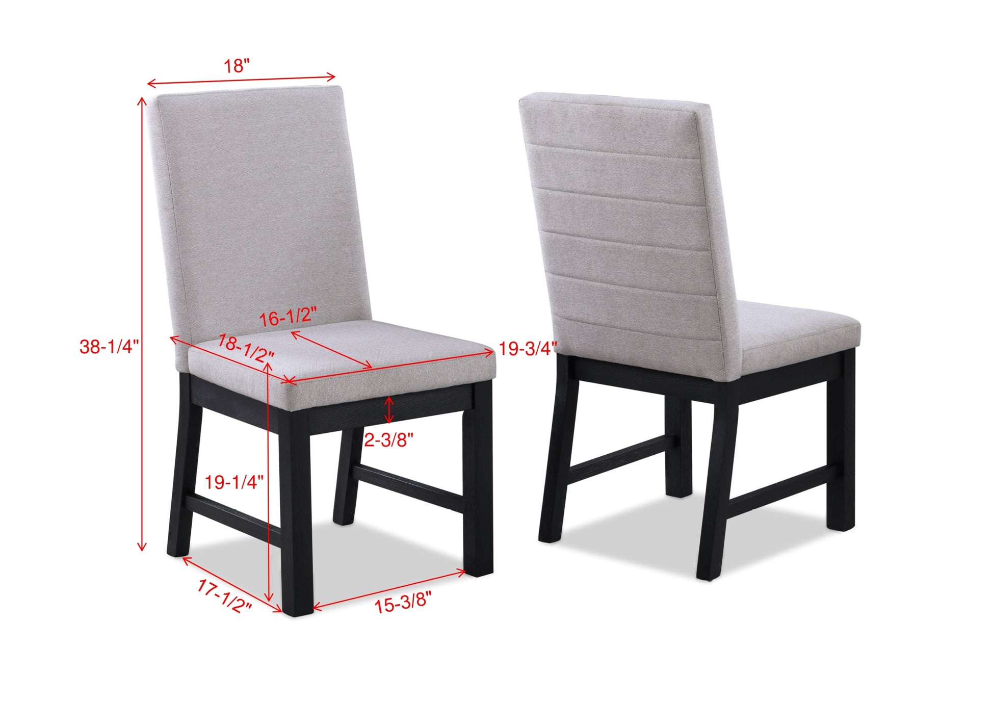 5 Pc Contemporary Dining Set 18" Leaf Extendable Formal Table Rectangular Grey Fabric Upholstery Chairs Black Finish Transitional Contemporary Dining Room Wooden Furniture Wood Wood Black Seats 4 Wood Dining Room Extendable Contemporary,Transitional