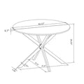42.13'' Modern Cross Leg Round Dining Table, Black Top Occasional Table, Two Piece Removable Top, Matte Finish Iron Legs Black Mdf Metal