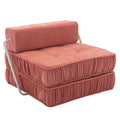 Folding Sofa Bed, Futon Sleeper Chair, Convertible Chair Floor Couch & Sleeping Mattress For Living Room, Guest Room, Home Office, Apartment, Small Space, Bed, Removable Back Cushion, Orange, 1 Seat Orange Chenille Primary Living Space Pillow Back Soft
