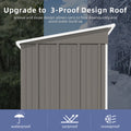 Patio, Lawn & Garden,5*3Ft Outdoor Storage Shed ,Tool Shed With Sloping Roof And Lockable Door,Metal Shed For Backyard Garden Patio Lawn, Grey Grey Year Round Use Metal