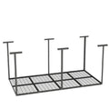 4X8Ft Overhead Garage Storage Rack,Adjustable Garage Storage Organization Systerm,Heavy Duty Metal Garage Ceiling Storage Racks,660Lbs Weight Capacity,Black Black Iron
