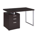 3 Drawer Office Desk In Cappuccino Finish Cappuccino Office Rectangular Drawers Particle Board Mdf