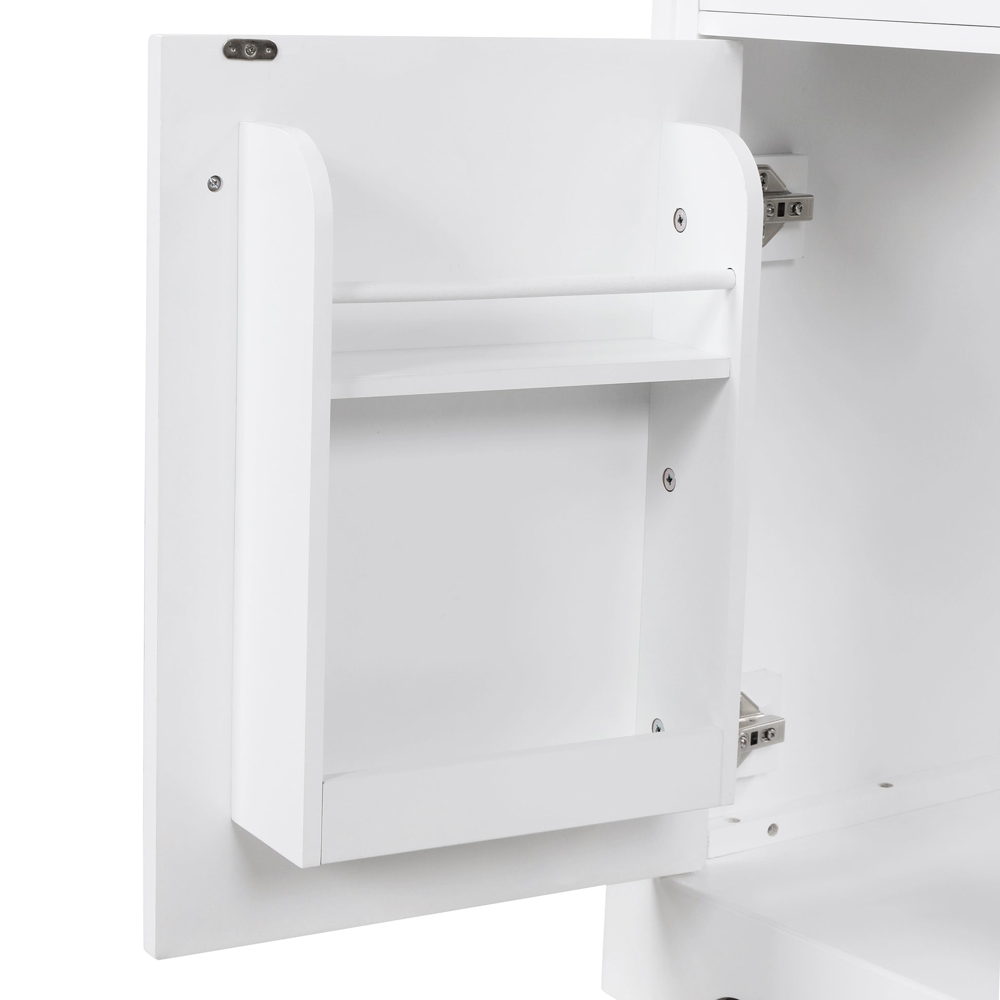 30" Bathroom Vanity With Sink Top, Bathroom Vanity Cabinet With Door And Two Drawers, Mdf Boards, Solid Wood, One Package, White White Solid Wood Mdf