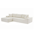 Modern Minimalist Style Corduroy Couch, Upholstered Sleeper Sofa For Living Room, Bedroom, Salon, 2 Pc Free Combination, L Shape, Right Hand Facing Sectional Sofa Beige Corduroy 3 Seat