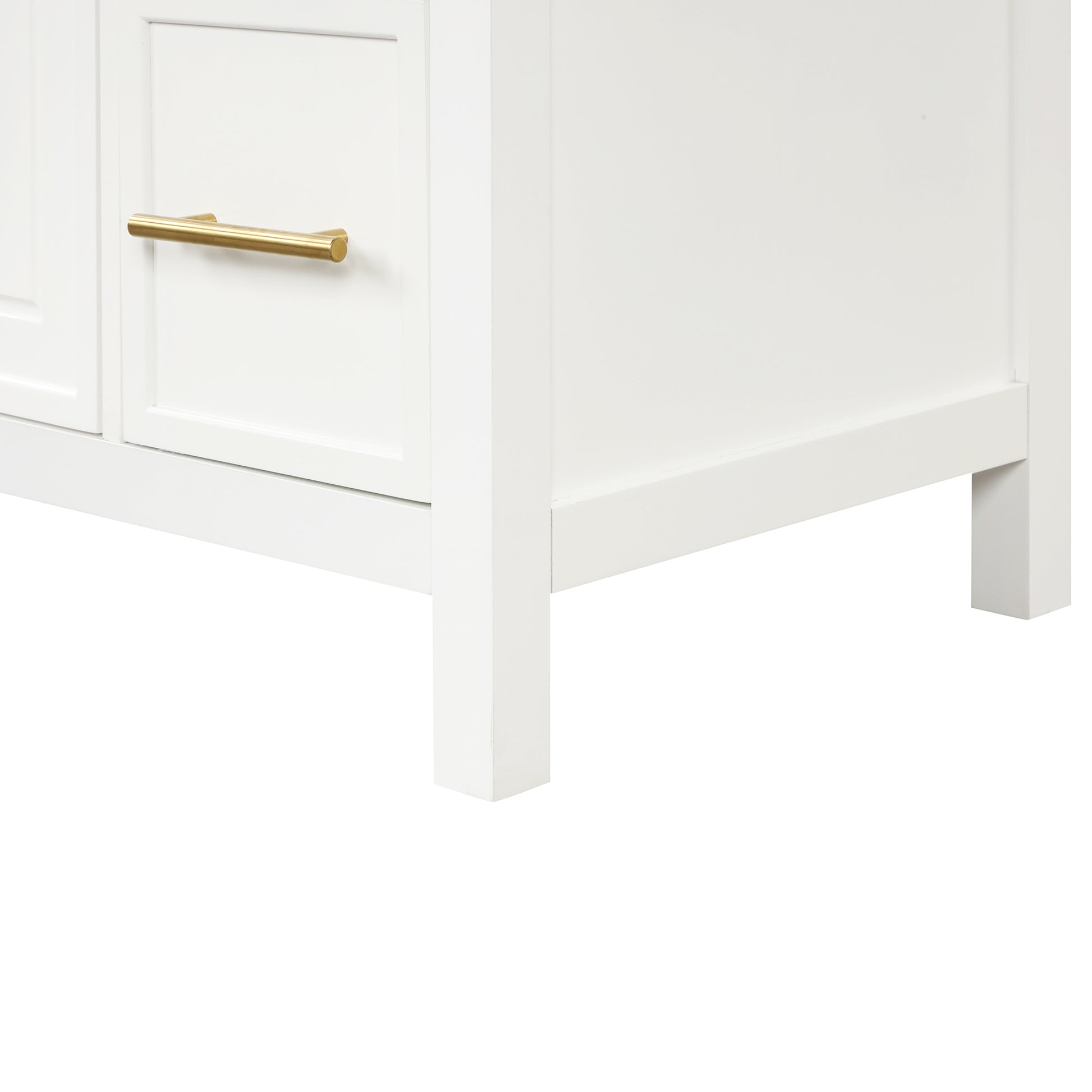 36" Bathroom Vanity With Sink Top, Bathroom Vanity Cabinet With Two Doors And Three Drawers, Solid Woodmdf Boards ,One Package, White White Solid Wood Mdf