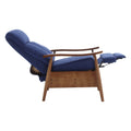 Coolmore Wood Frame Armchair, Modern Accent Chair Lounge Chair For Living Room Blue Linen