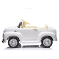 12V Kids Ride On Truck Car W Parents Control, Licensed Chevrolet 3100 Pickup,Electric Car For Kid,Vintage Modeling,3 Speeds,Led Lights,Bluetooth,Usb,High Power Up To 3.11 Mph,Age 3 White Polypropylene