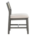 6 Piece Retro Farmhouse Style Dining Set, Rectangular Table And 4 Upholstered Chairs With Rattan And Bench For Dining Room And Kitchen Gray Gray Solid Wood Mdf